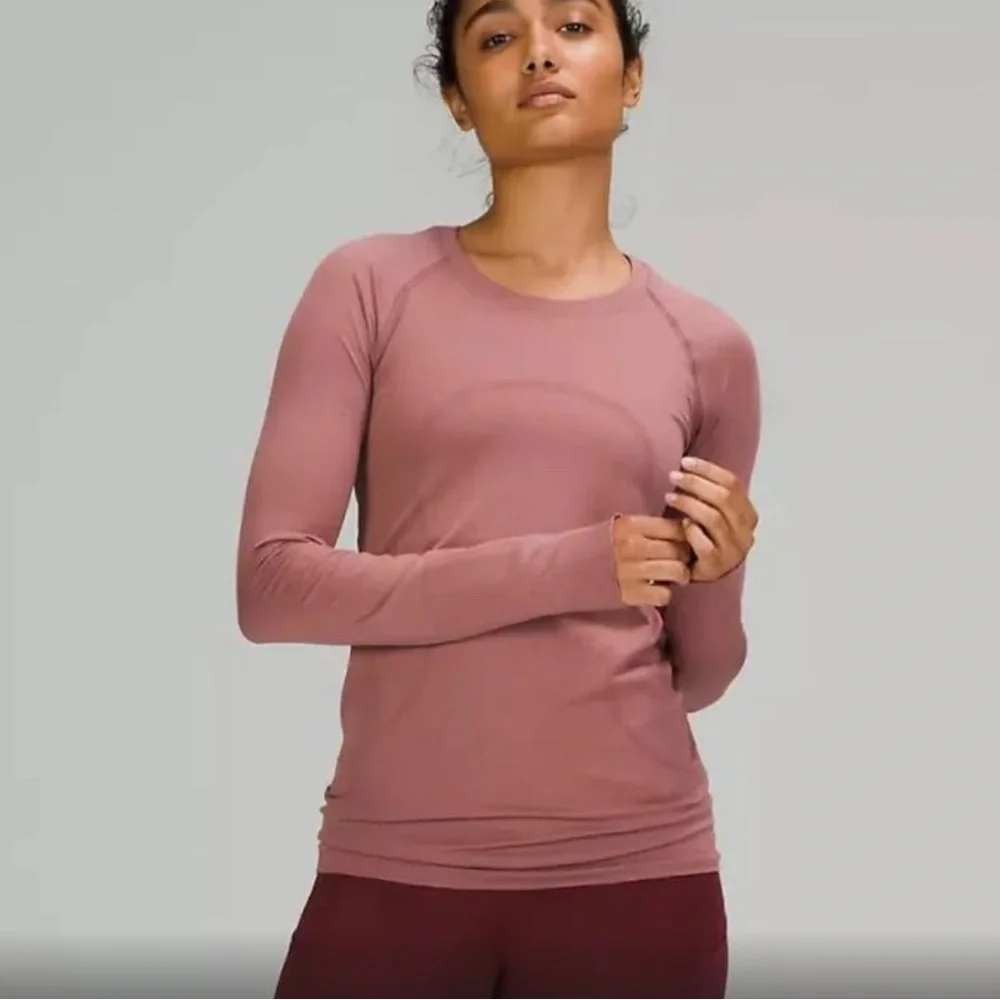 Lululemon Swiftly Tech Long Sleeve 2.0 Women 16 Pink Mauve Activewear